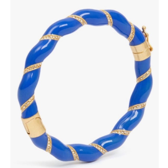 Clare V Gold Plated Enamel Rope Bangle Bracelet NEW - Picture 1 of 8